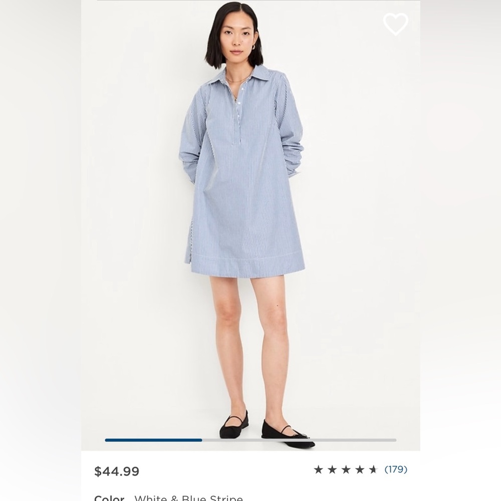 old navy blue loose mini shirt dress